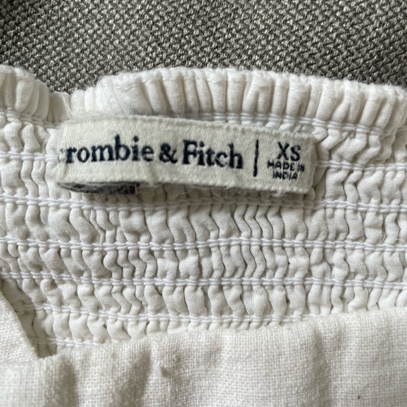 Abercrombie white linen blend crop top - Picture 4 of 7